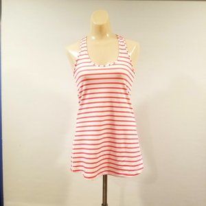 Womens Lululemon pink striped racerback tank